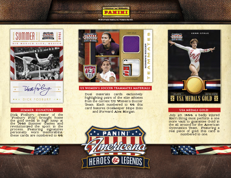 2012 Panini Americana Heroes /& Legends 8-Pack Blaster Box