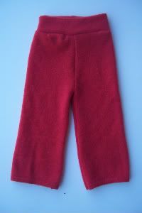 Small Recycled Cashmere Pants, Red *Clearance*
