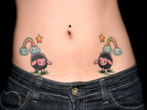Cute Black Sheep and Rainbows Tattoo. af PINK INK | Tattoo Blog 12 jan 10 