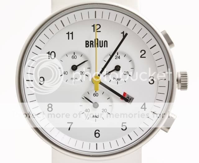 Braun Mens White Chronograph Date Watch BN0035 NEW  