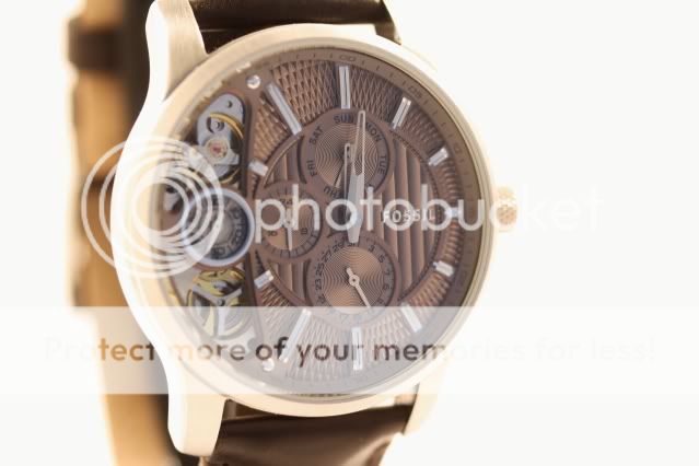Fossil Mens Brown Leather Chronograph Watch ME1098 NEW  