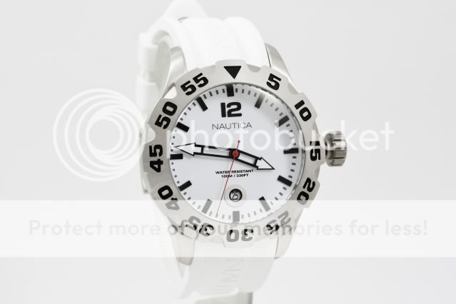 Nautica Mens White BFD 100 Date Watch N14608G NEW  