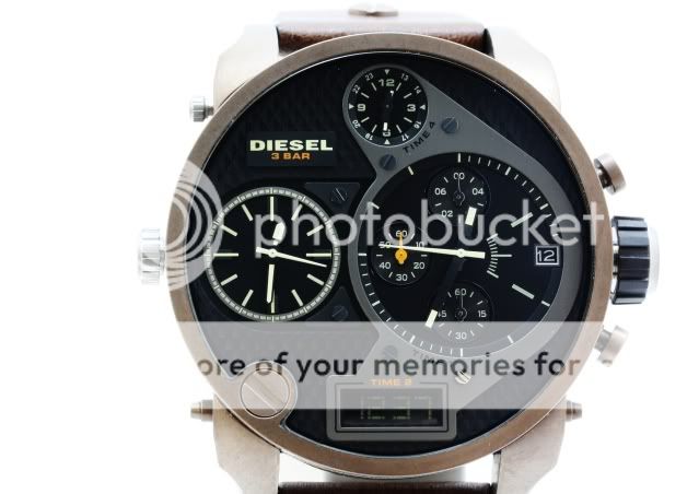 DIESEL Mens XXL Brown Leather Watch DZ7246 NEW  