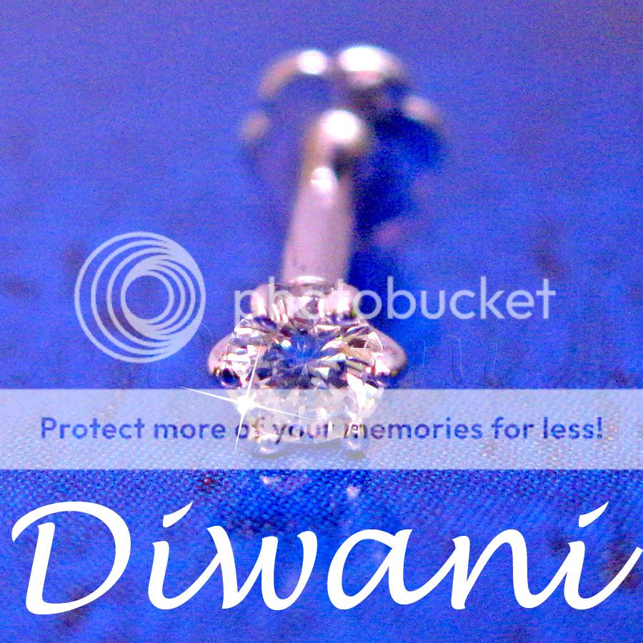  Si Diamond Solitaire Engagement Nose Lip Ring Stud Piercing Screw Pin